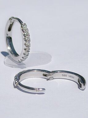 VRAI Diamond Pave Hoops 12mm 14K White Gold